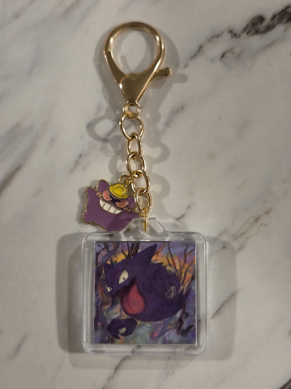 Pokemon Ghostly Ghouls Gengar Acrylic Keychain - Purple - Picture 2 of 3